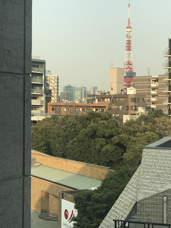 自室から東京タワー方面を臨む